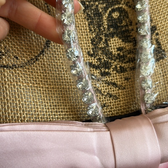 NWT First Date NYC Sophia Black-Pink Bow Rhinestone Flare Mini Dress $258 Sz XS - Picture 11 of 16